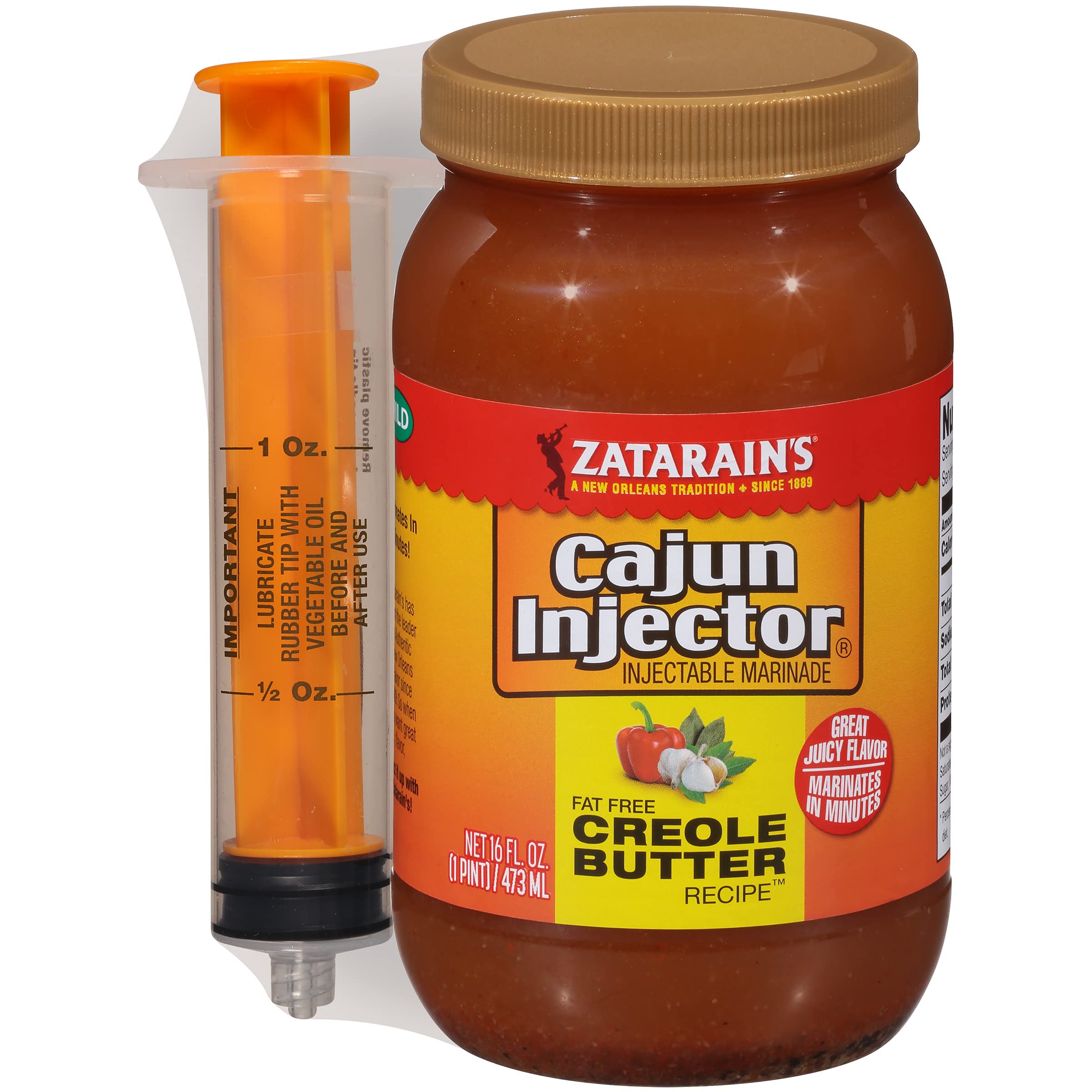 Zatarain's Cajun Injectors Creole Butter Recipe Injectable Marinade with Injector - 16 OZ